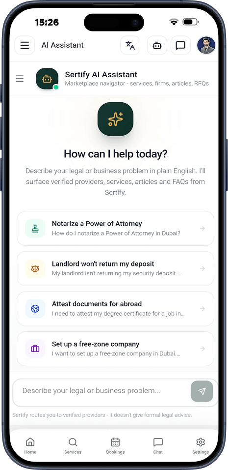 Mobile app screen